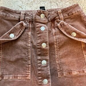 Button Front Cargo Medi Skirt